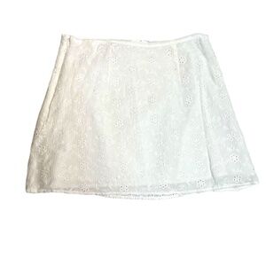 White Cotton Eyelet Skirt